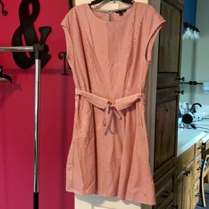 Red and white striped dress